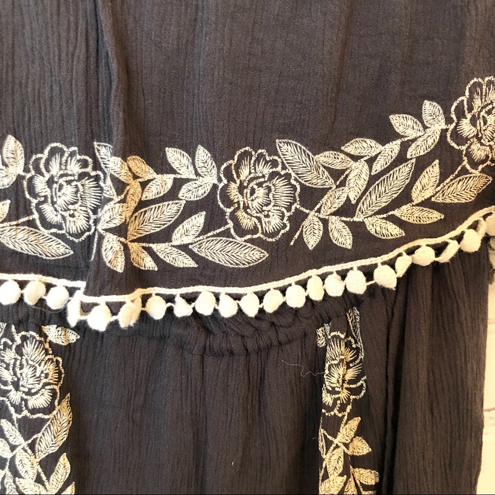 Altar’d State grey strapless embroidered romper - Picture 2 of 4